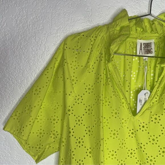 NWT A Shirt Thing MARGOT EYELET
LIME Blouse Size Large - Picture 5 of 11